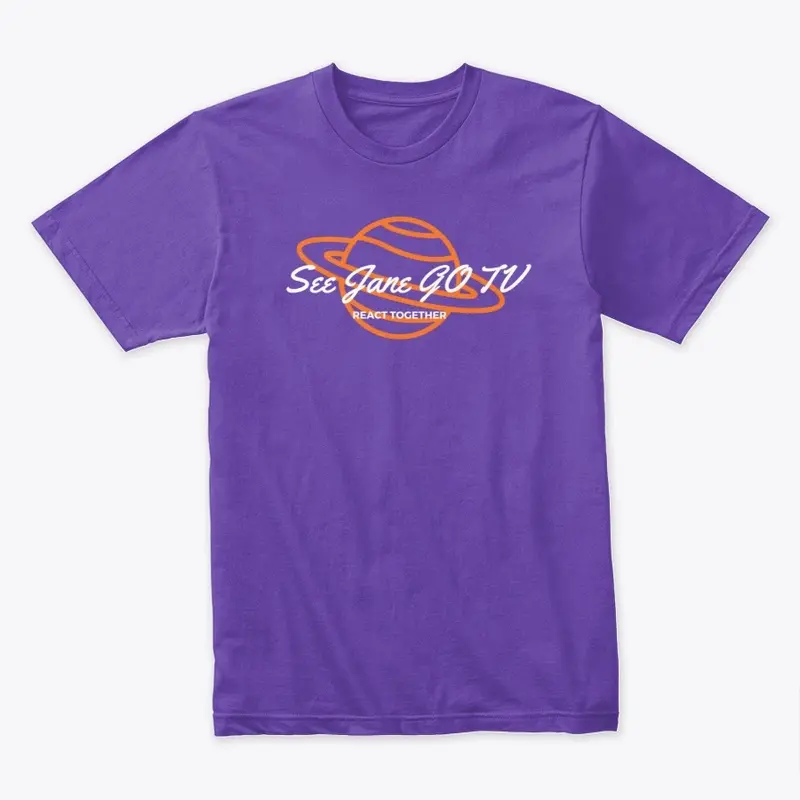 Purple See Jane GO TV logo Tee